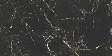 Carrelage Sol / Mur Imitation Marbre Noir Grand format 60x120 Grain Poli Effet Miroir Spiciféra Night Lux APE