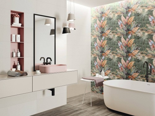 Carrelage Décoratif Mur Motif Jungle 31,6x90 Mimo Mur salle de bain