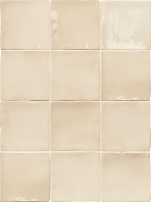 Carrelage faïence brillante couleur os 10x10 effet zellige Cordoue InstaHouse Carmen Seville compo