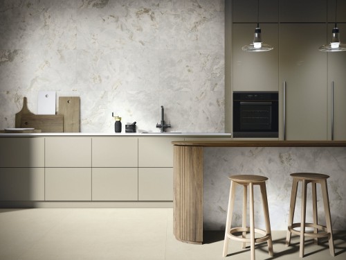 Carrelage Sol / Mur Imitation Marbre Lapatto Mat Blanc 60x120 Silk InstaHouse CASHMERE APE mur cuisine