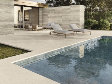 Carrelage fond piscine grès cérame effet pierre 15x15 couleur vert collection Corfou InstaHouse