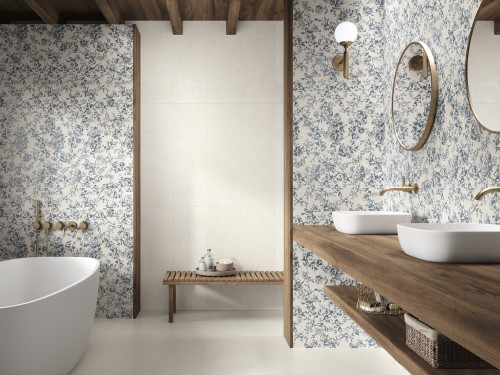 Carrelage Mur Motif Fleur Beige 30x90 Neutral InstaHouse KINFOLK APE mur salle de bain